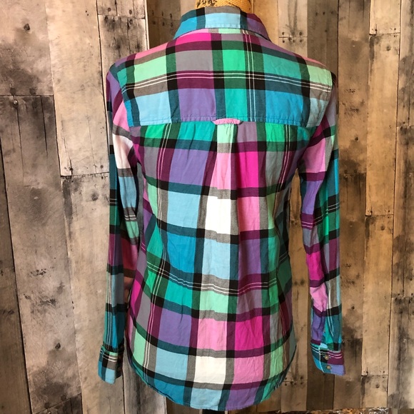 American Eagle Vintage Boyfriend Plaid Shirt XS - Picture 5 of 8